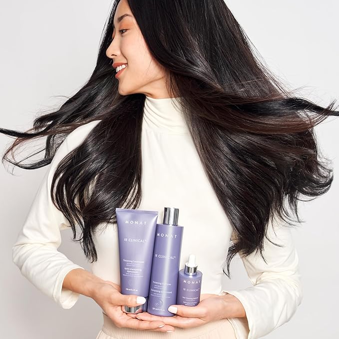 MONAT IR Clinical System – Complete Hair Care Restoration Kit with Thickening Shampoo, Conditioner & Thinning Defense Serum – Strengthens, Protects, & Revives Hair for Thicker, Fuller-Looking Results