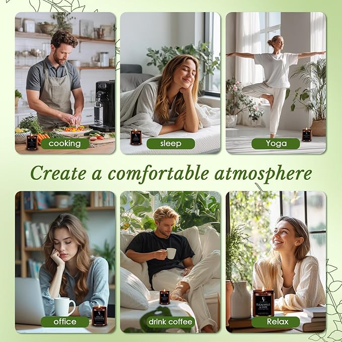 Scented Candles Set, Candles for Home Scented Soy Wax Candles, 6 Pack 42 Oz Aromatherapy Candles Gift Set for Women Men (Lemon/Vanilla/Sage/Rose/Amber/Vetiver)