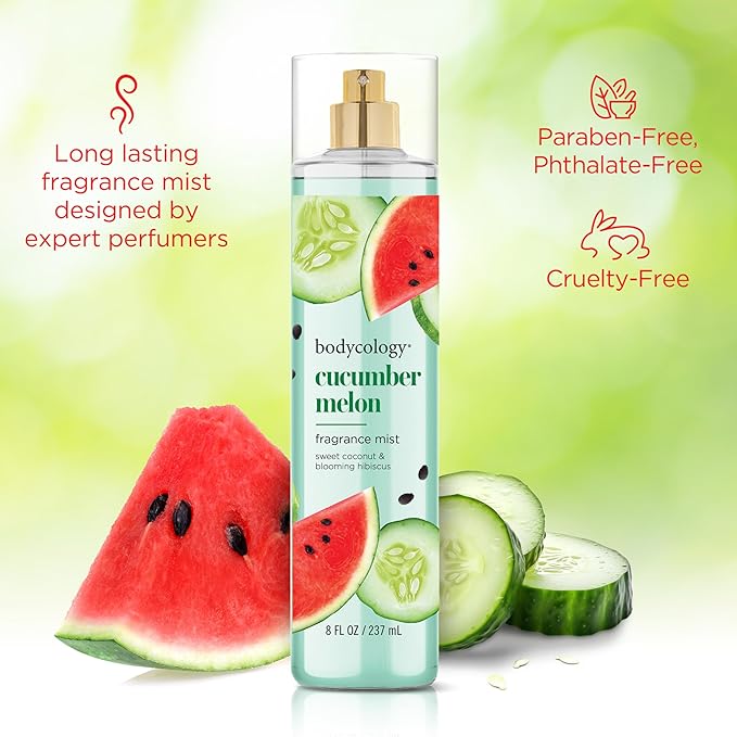 Bodycology Long-Lasting Fragrance Body Mist, Cucumber Melon, 8 fl oz