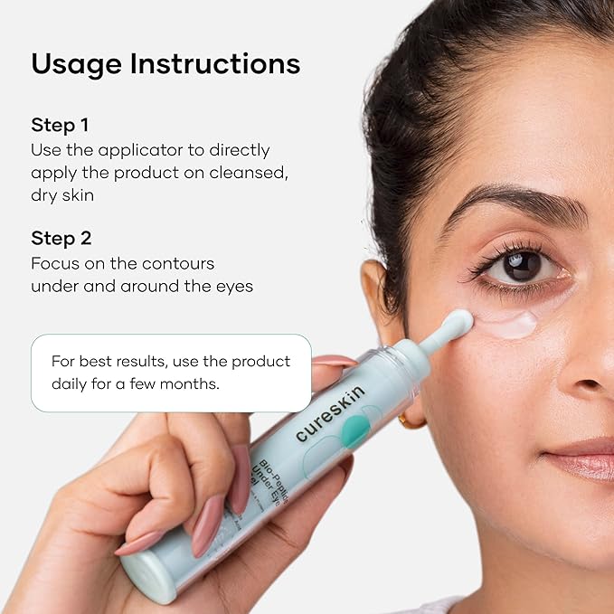 Cureskin Under Eye Gel for Dark Circles for Women and Men | Bio-Peptide Under Eye Gel to Reduce Dark Circles, Puffiness & Wrinkles | Under Eye Cream for Men and Women