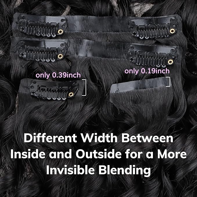 IDN BEAUTY Seamless Clip In Hair Extensions Human Hair Deep Wave Clip ins Virgin Human Hair Seamless Clip Ins For Black Women PU Weft Invisible Edge Thick Soft Hair 110g 7Pcs 24 Inch