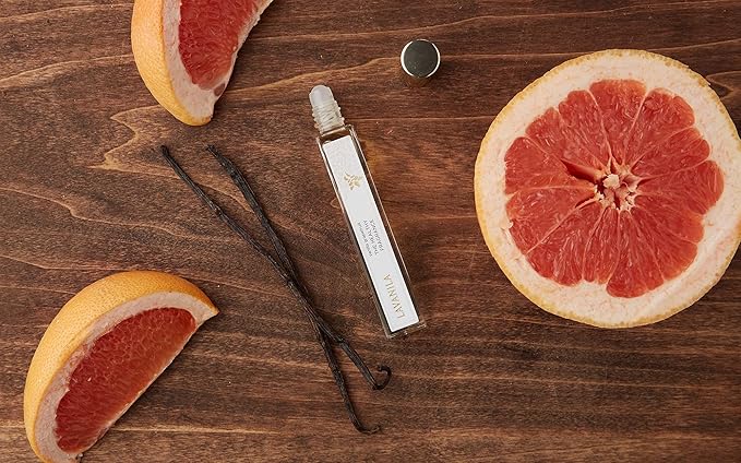 Lavanila Vanilla Grapefruit Perfume for Women, 0.32 oz Roller - Citrus, Warm Cedarwood & Soft Vanilla, The Healthy Fragrance, Clean and Natural