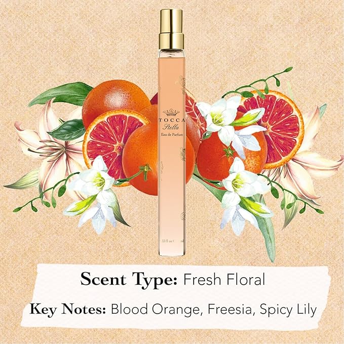 Tocca Stella Women's Perfume Travel Spray, 0.34 oz. (10 ml) - Fresh Floral, Blood Orange, Freesia, Spicy Lily