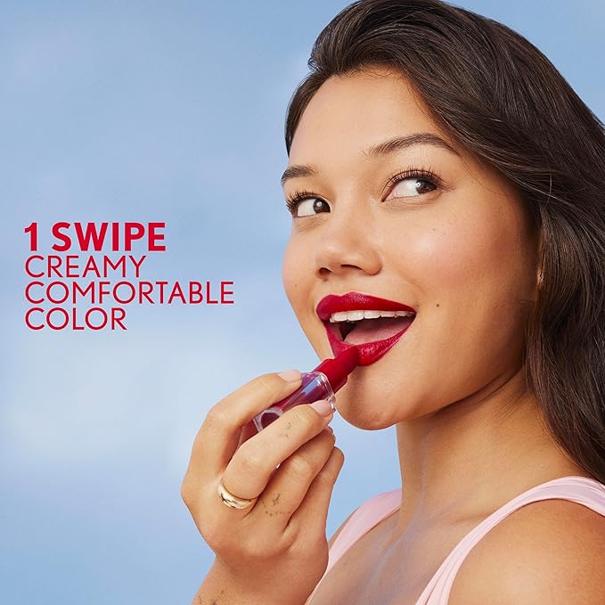 COVERGIRL Clean Lip Color, River Plum, Satin Finish, Squalane, Avocado & Aloe, Carmine-Free, Non-Drying, 0.12oz