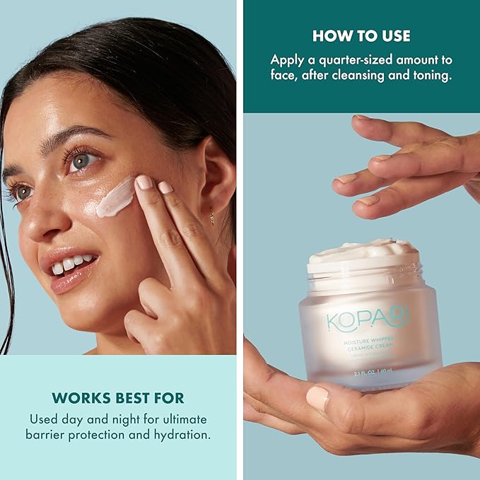 Kopari Moisture Whipped Ceramide Cream | Hydrate and Restore | Vegan Ceramides and Moisture-Retaining Hyaluronic Acid | 2.1 oz