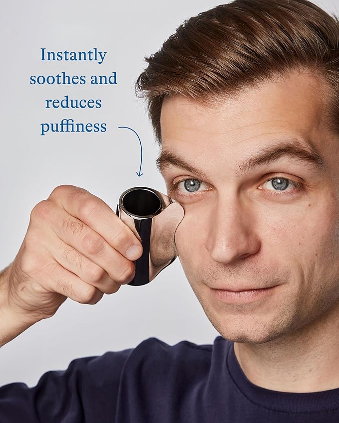 Harry's Cooling Eye Kit for Men - Gua Sha Depuffing Facial Massage Tool and Cooling Eye Stick