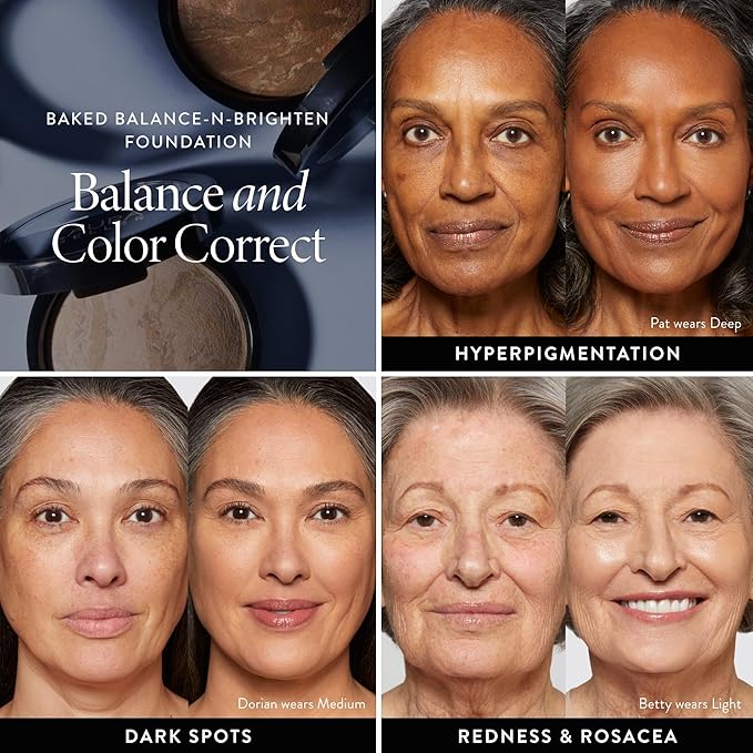 LAURA GELLER NEW YORK Award-Winning Baked Balance-n-Brighten Color Correcting Powder Foundation - Fair - Buildable Light to Medium Coverage - Demi-Matte Natural Finish