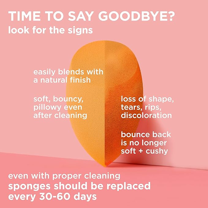 Real Techniques Miracle Complexion Makeup Sponge, 4-Pack Beauty Blender For Liquid & Cream Foundation, Streak-Free Coverage, Latex-Free, Vegan & Cruelty-Free