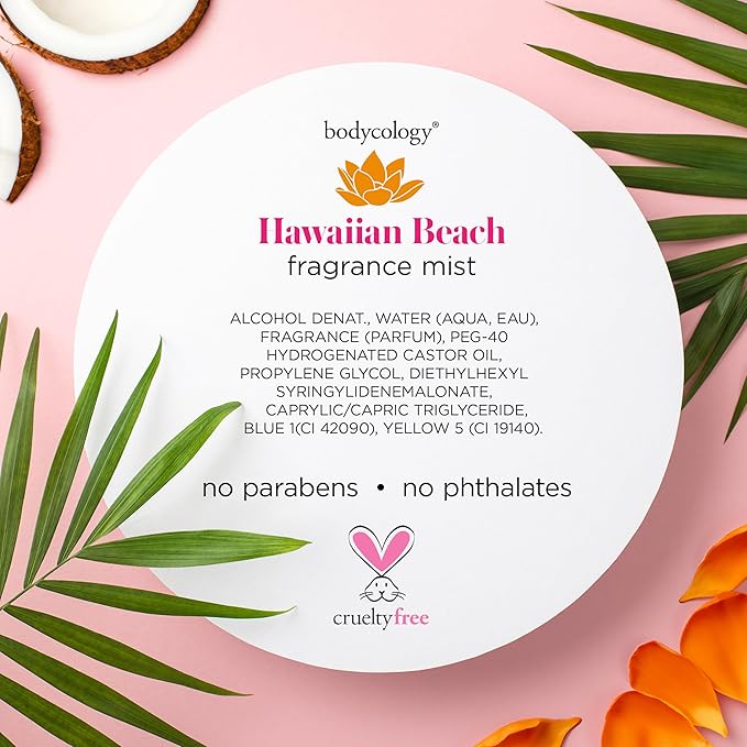 Bodycology Long-Lasting Fragrance Body Mist, Hawaiian Beach, 8 fl oz