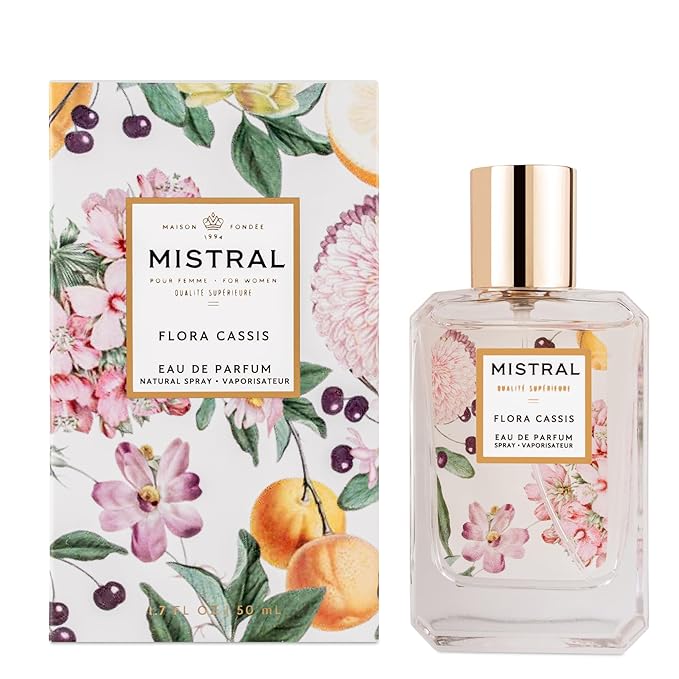 Mistral Flora Cassis Eau de Parfum – Fruity Floral Perfume for Women with Red Fruits, Jasmine & Amber | Paraben-Free, Long Lasting French Luxury Fragrance Spray, Women's Fragrances | 1.7 fl oz