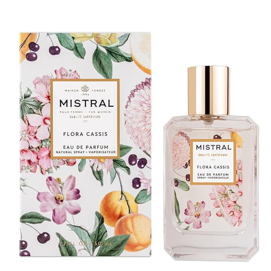 Mistral Flora Cassis Eau de Parfum – Fruity Floral Perfume for Women with Red Fruits, Jasmine & Amber | Paraben-Free, Long Lasting French Luxury Fragrance Spray, Women's Fragrances | 1.7 fl oz