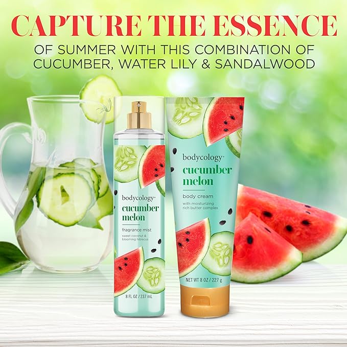 Bodycology Long-Lasting Fragrance Body Mist, Cucumber Melon, 8 fl oz