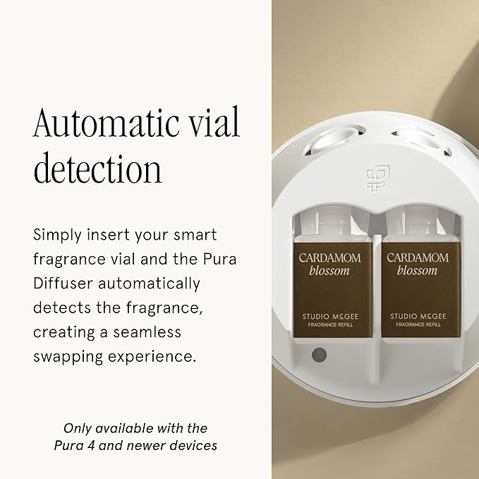 Pura x Studio McGee Home Scent Refill - Smart Air Diffuser - Up to 120-Hours of Luxury Fragrance per Refill - Home Essential - Clean & Safe Diffuser Fragrance - 2 Pack, Cardamom Blossom