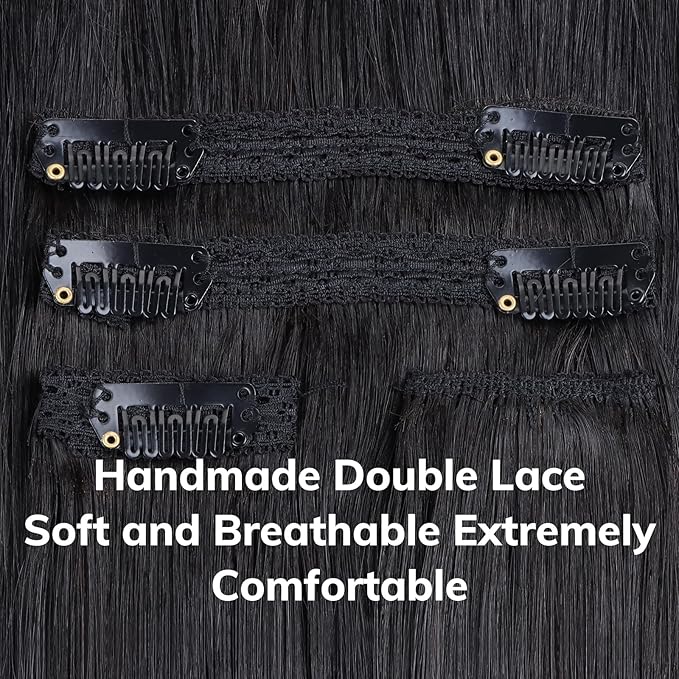 IDN BEAUTY Clip In Hair Extensions Real Human Hair, Straight 12 Inch 120g 7pcs Natural Black Real Virgin Human Hair Clip Ins Real Human Hair Black Women Thick Human Hair Clip In Extensions