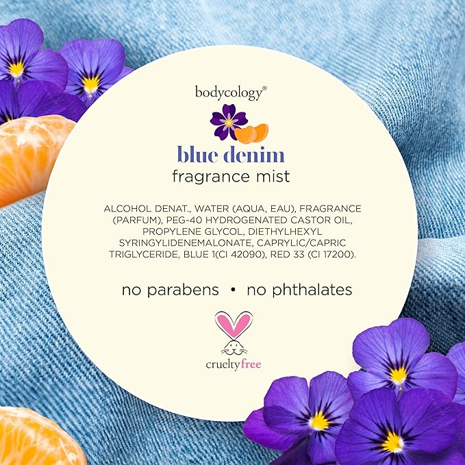 Bodycology Long-Lasting Fragrance Body Mist, Blue Denim, 8 fl oz