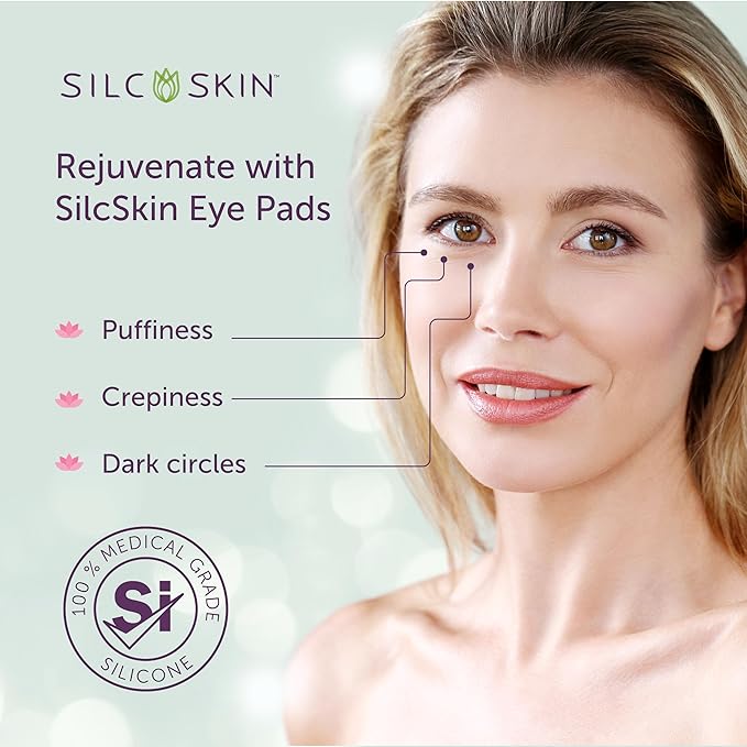 SilcSkin Silicone Eye Pads - Reusable Overnight Eye Patches, Medical-grade Silicone for Fine Lines, Crepey Skin, and Puffiness - 180 Day Supply