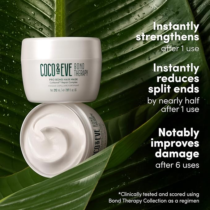 Coco & Eve Bond Therapy Pro Bond Hair Mask. Strengthening Bond-Building Treatment with Cutibond™ Repair Complex. Nourishes, Hydrates, Reduces Breakage for Damaged Chemically Treated Hair (7.17 fl oz)