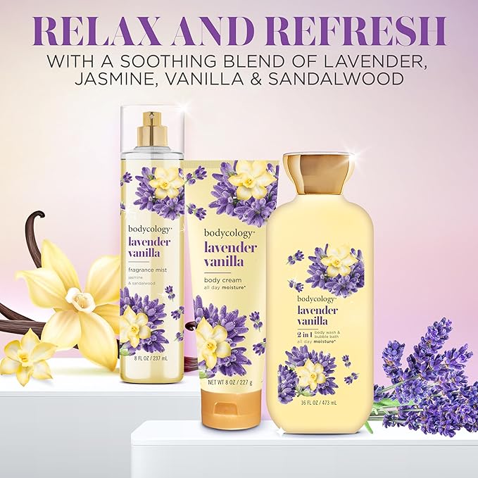 Bodycology Long-Lasting Fragrance Body Mist, Lavender Vanilla, 8 fl oz