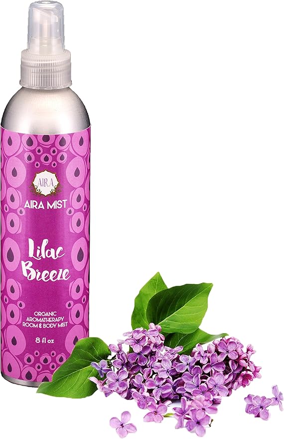Aira Mist Lilac Breeze Organic Room Spray - Essential Oil Spray with Therapeutic Essential Oils - Spring Air Freshener - Living Room Spray & Bathroom Spray Free of Alcohol & Parabens - 8 Ounces