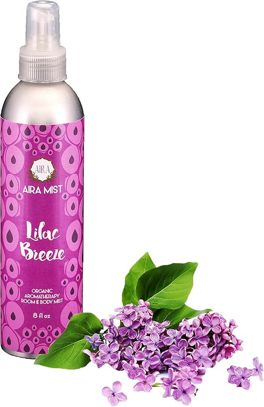 Aira Mist Lilac Breeze Organic Room Spray - Essential Oil Spray with Therapeutic Essential Oils - Spring Air Freshener - Living Room Spray & Bathroom Spray Free of Alcohol & Parabens - 8 Ounces