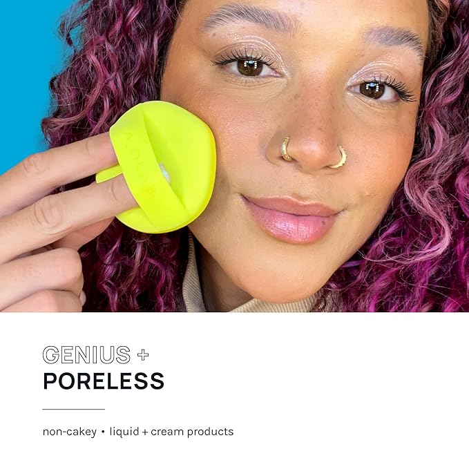 AOA Studio Silky Silicone Makeup Sponge Set, Reusable Cosmetic Applicators Extra Soft Rubycell Makeup Sponges (Lime)