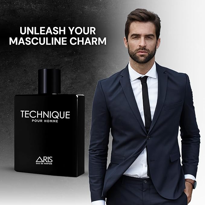 Technique Eau de Parfum – Long-Lasting Sandalwood and Woody Fragrance for Men – 100mL Perfume Spray with Bonus 15mL Perfume Sample (Randomly Selected)