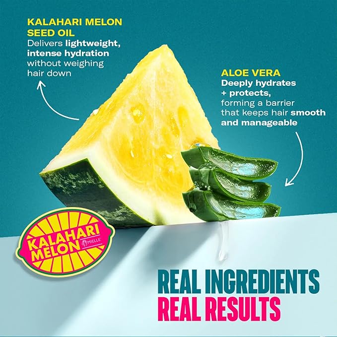 Mielle Kalahari Melon & Aloe Vera Deep Hydration Shampoo & 2-Minute Deep Conditioner Bundle - For Dry, Curly, and Textured Hair