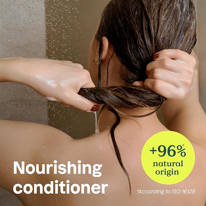 ATTITUDE Nourishing Hair Conditioner, For Dry and Damaged Hair, Naturally Derived Ingredients, Vegan Detangler, Dermatologically Tested, Grapeseed Oil and Olive Leaves, 8 Fl Oz (Pack of 6)