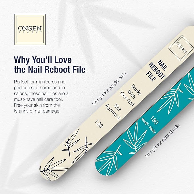 Onsen Japanese Nail File Buffer Sparkle-KIT 1.0, A Free 120/180 Grit Nail File,3-Way Buffer Block, Cuticle Serum with Cuticle Oil in Action-15ml, Optimum Care Series