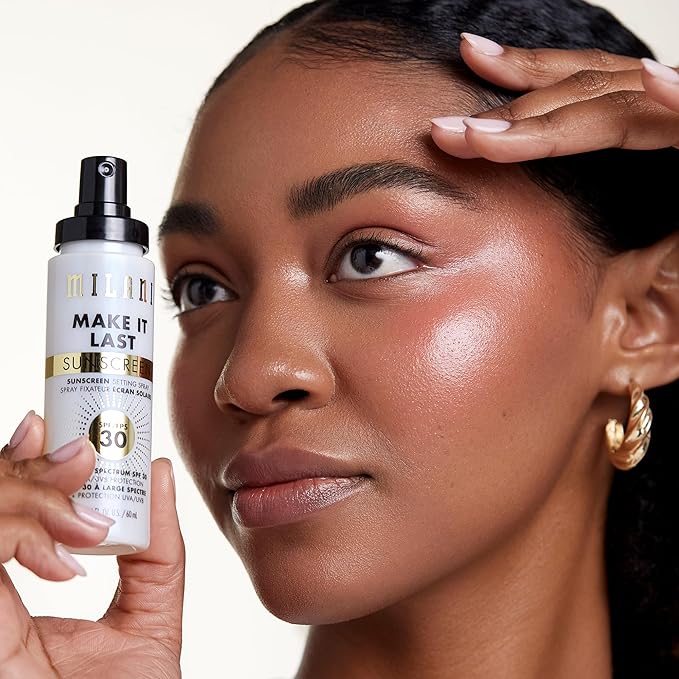 Milani Sunscreen Setting Spray + Primer, Make It Last Sunscreen for Face- SPF 30 UVA & UVB Protection Antioxidant Rich Formula for Broad Spectrum Protection, Prime + Set + Protect, 2.02Fl. Oz