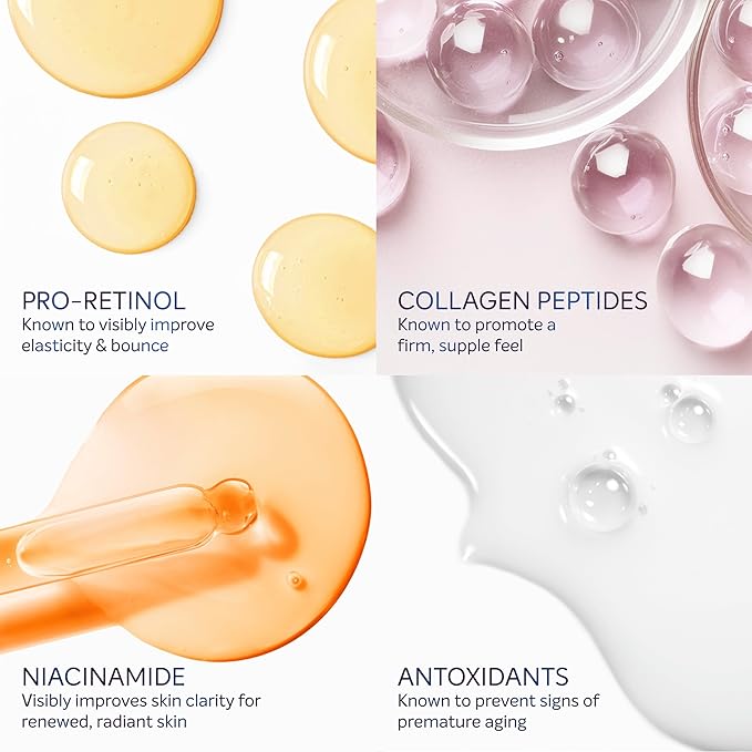 Dove Cream Serum Pro-Retinol + Firming for Elasticity and Firmness, with Collagen Peptides, Niacinamide and Antioxidants Lotion, 8 oz