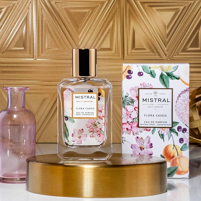Mistral Flora Cassis Eau de Parfum – Fruity Floral Perfume for Women with Red Fruits, Jasmine & Amber | Paraben-Free, Long Lasting French Luxury Fragrance Spray, Women's Fragrances | 1.7 fl oz