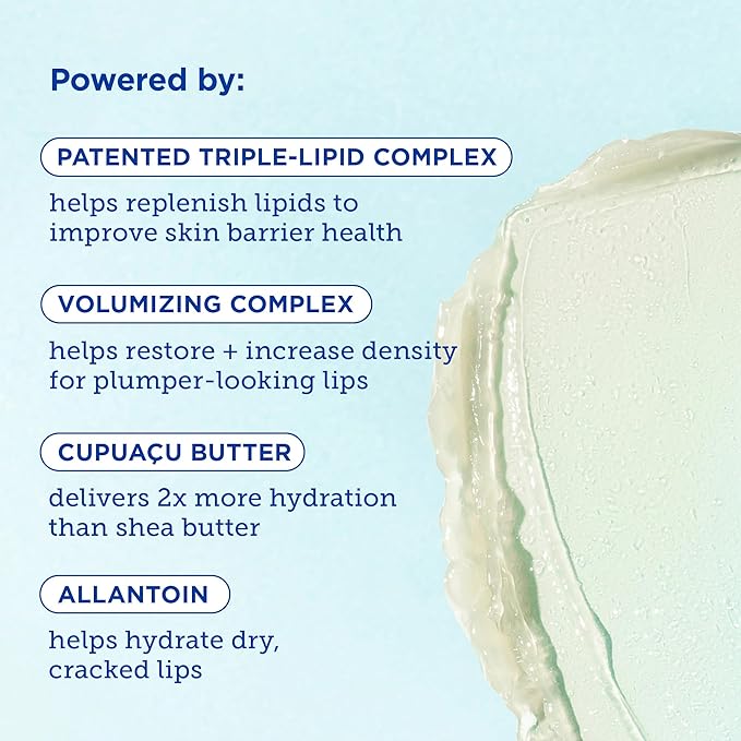 Skinfix Triple Lipid Lip Treatment - 0.27 oz - Hydrating, Volumizing Balm - Visibly Smooths Fine Lines - Fragrance Free - Vegan, Cruelty Free