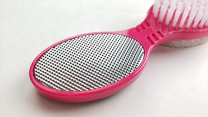 4 in 1 The Pedi Care Stick 4 Sided Pedicure Paddle Metal File and Emery Board Tool with Pumice Stone for Feet by DreamCut