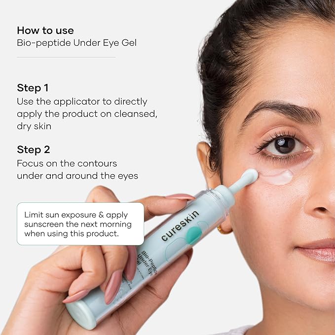 Cureskin Eye Care Combo | Lash & Brow Oil + Peptide Under Eye Gel | Dark Circle Cream & Lash Growth Serum for Men & Women
