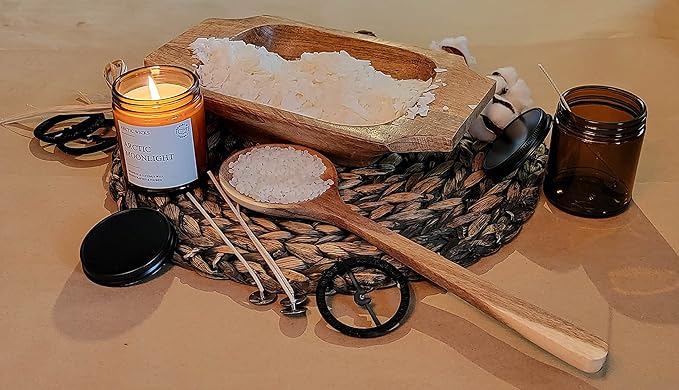 Arctic Wicks Scented Coconut Beeswax Candles | Coconut Beeswax Non Toxic Candle 9oz Amber | Farmhouse Candles Non-Toxic Clean Burn 100% USDA Certified Biobased (Arctic Moonlight)