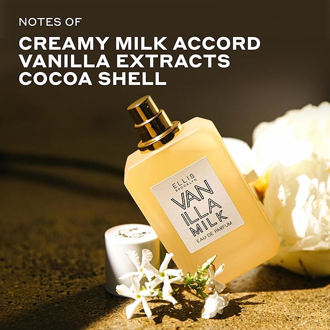 Ellis Brooklyn Vanilla Milk Eau de Parfum – Gourmand Creamy Milk, Bourbon Vanilla & Sandalwood, Perfume for Women – Vegan, Cruelty-Free Paraben-Free, Made in the USA, 10ml / 0.33oz
