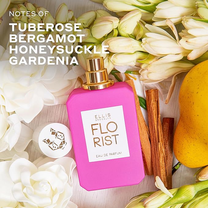 Ellis Brooklyn FLORIST Eau De Parfum, Travel Spray - Fresh Floral Perfume For Women with Italian Bergamot, Tuberose, & Cedarwood, Vegan Perfume Made In The USA,10ml / 0.33 Fl Oz