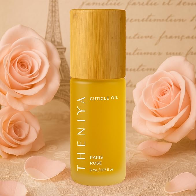 Cuticle Oil for Nail Strengthening and Growth – Hydrating, Vegan, Organic Formula with Jojoba & Vitamin E | 3 Signature Fragrances | 5mL Roll-On (0.17 Fl Oz, Rose Fragrance)