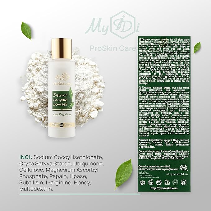 Enzyme Cleanser Powder Travel Size for Face and All Skin Types - Vitamin C, Papain and Coenzyme Q10, – Helpful to Shrink Pores and Skin Smoothing