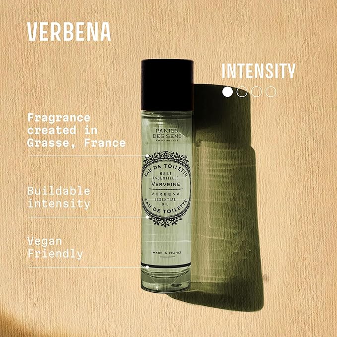 Panier des Sens - Verbena Eau de Toilette 1.7 Floz – Fresh & Lemony Fragrance - Daily Light Perfume for Women - Parfum Crafted in Grasse, France - Gifts for Her - Elegant Packaging
