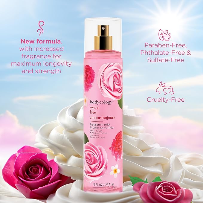Bodycology Long-Lasting Fragrance Body Mist, Sweet Love, 8 fl oz