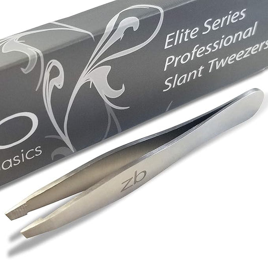 Elite Series Slant Tweezers - Surgical Grade Stainless Steel for Professionals (Satin Finish)