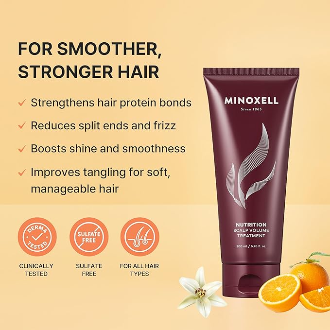 Nutrition Volume Conditioner for Damaged Hair – Biotin, Niacinamide & Panthenol for Strength, Cuticle Repair, Elasticity & Shine – Citrus Vanilla Scent, 6.7 fl oz, Korean Scalp Care Technology