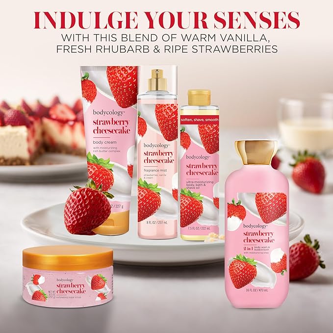 Bodycology Long-Lasting Fragrance Body Mist, Strawberry Cheesecake, 8 fl oz