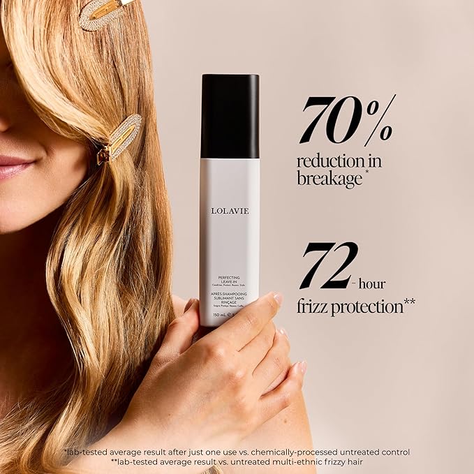 LolaVie Perfecting Leave-In Conditioner - 5.0 oz, 2 Pack - 72-Hour Frizz Control & 450-Degree Heat Styling Protection for Smoother, Softer, Stronger Hair - Color Safe - All Hair Types - Sulfate Free