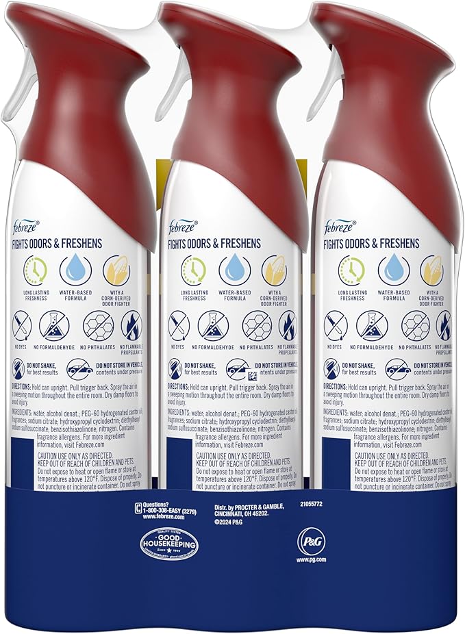 Febreze Air Freshener Spray, Odor-Fighting Room Spray, Cranberry Crumble Scent, 8.8oz, 3 Count