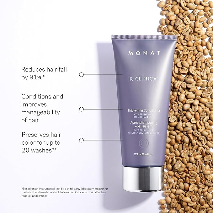 MONAT IR Clinical System – Complete Hair Care Restoration Kit with Thickening Shampoo, Conditioner & Thinning Defense Serum – Strengthens, Protects, & Revives Hair for Thicker, Fuller-Looking Results