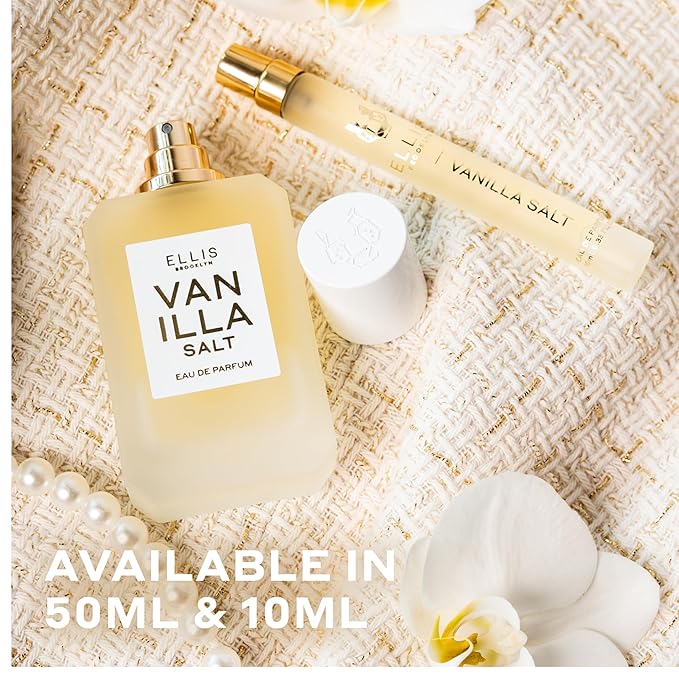 Ellis Brooklyn VANILLA SALT Eau de Parfum 1.7oz / 50ml - Gourmand Vanilla Perfume with Sea Salt, Luminous Musk, and Jasmine- Clean, Vegan, Cruelty-Free, Long Lasting Perfumes for Women