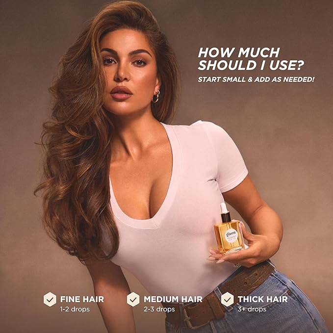 Gisou Honey Infused Hair Oil, Award-Winning Hydration, Frizz Control & Shine Treatment, Mirsalehi Honey & Botanical Oils, Heat Protection up to 450°F, All Hair Types (50ml)